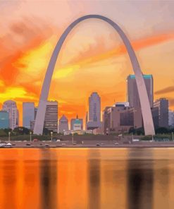 The Gateway Arch at Sunset Diamond Painting