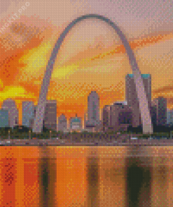 The Gateway Arch at Sunset Diamond Painting