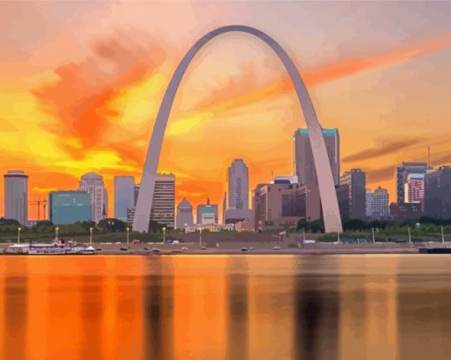 The Gateway Arch at Sunset Diamond Painting