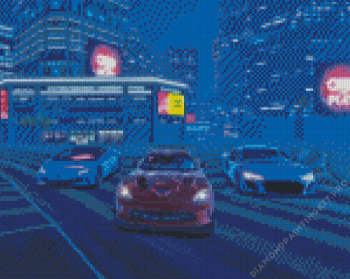 Tokyo Street Racing Cars Diamond Painting