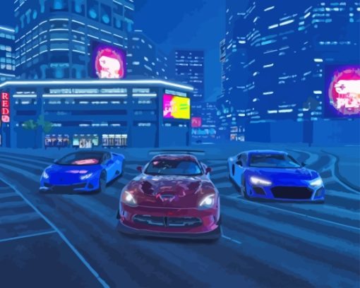 Tokyo Street Racing Cars Diamond Painting