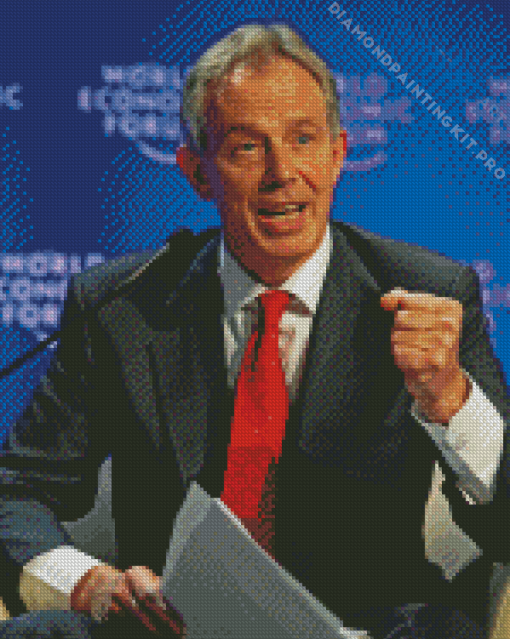 Politician Tony Blair Diamond Painting