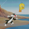 Tweety and Sylvester Cartoon Diamond Painting