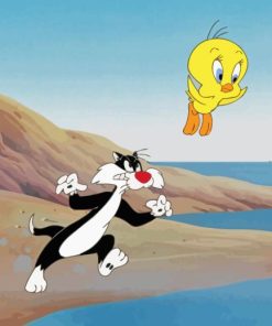 Tweety and Sylvester Cartoon Diamond Painting