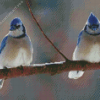 Two Blue Jay In Winter Diamond Painting