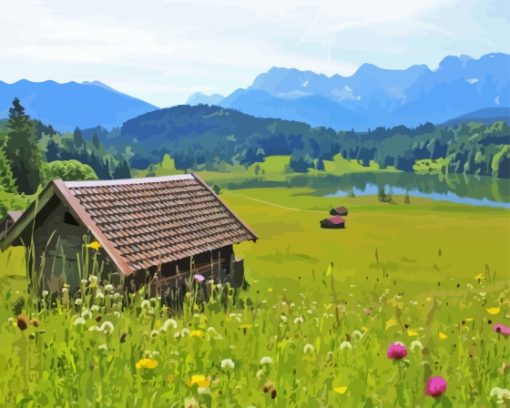 Wagenbrüchsee Garmisch Landscape Diamond Painting