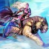 Woman Riding Saber Toothed Cat Diamond Painting