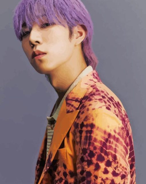 Yoo Insoo With Purple Hair Diamond Painting