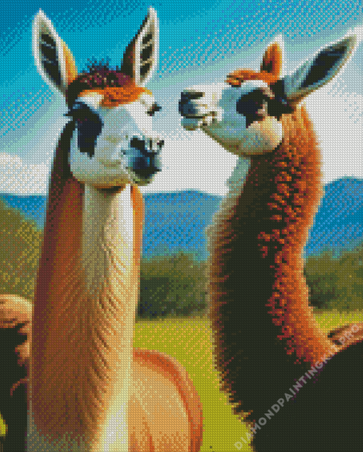 Llamas Portrait Diamond Painting