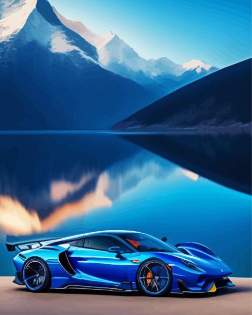 Blue Car Diamond Painting