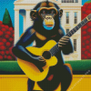 Monkey Playing Guitar Diamond Painting