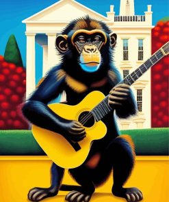 Monkey Playing Guitar Diamond Painting