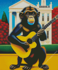 Monkey Playing Guitar Diamond Painting