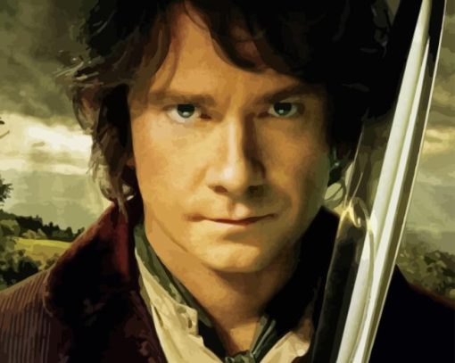 Bilbo Baggins Hobbit Character Landscape Diamond Painting