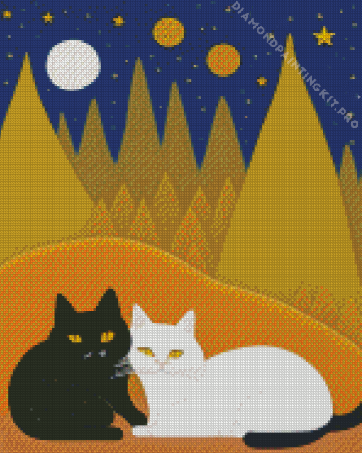 Cats Illustration Diamond Painting