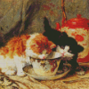 Cats With Tea Art Diamond Painting