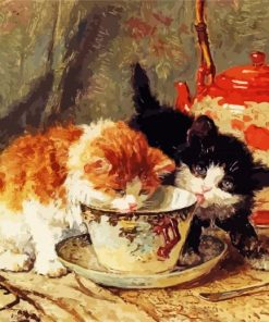 Cats With Tea Art Diamond Painting