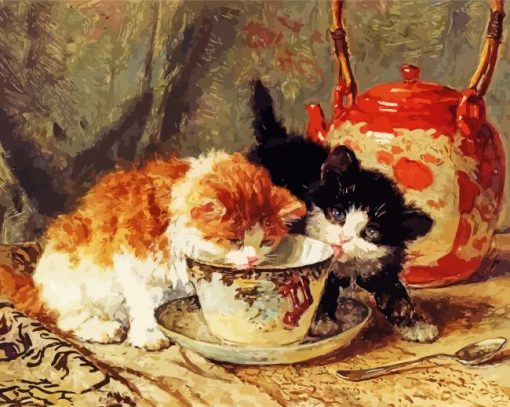 Cats With Tea Art Diamond Painting