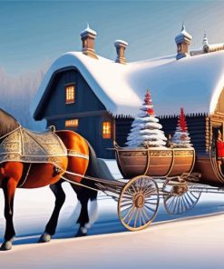 Christmas Wagon Diamond Painting