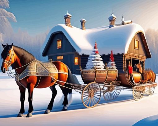 Christmas Wagon Diamond Painting