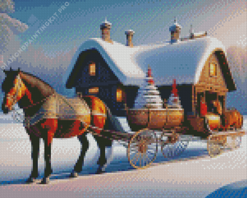 Christmas Wagon Diamond Painting