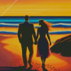 Couple Walking on Beach Diamond Painting