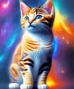 Cute Galaxy Cat Diamond Painting