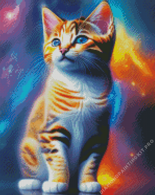 Cute Galaxy Cat Diamond Painting