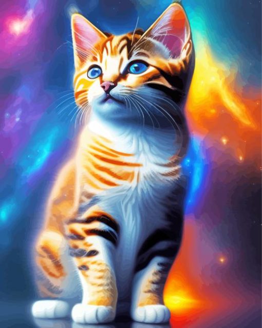 Cute Galaxy Cat Diamond Painting