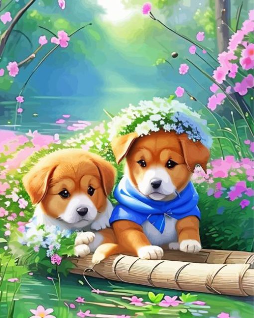 Cute Puppies Diamond Painting