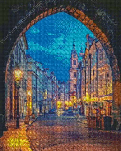 Czech Republic Streets At Night Diamond Painting