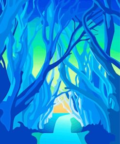 Dark Hedges Ireland Illustration Diamond Painting