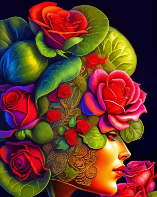 Floral Lady Art Diamond Painting