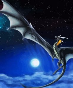 Flying Dragon and Moon Diamond Painting