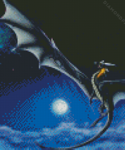 Flying Dragon and Moon Diamond Painting