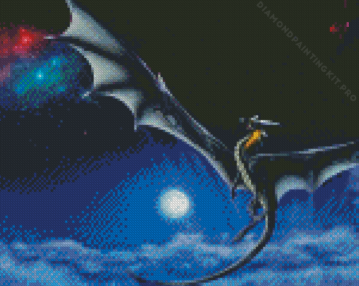 Flying Dragon and Moon Diamond Painting