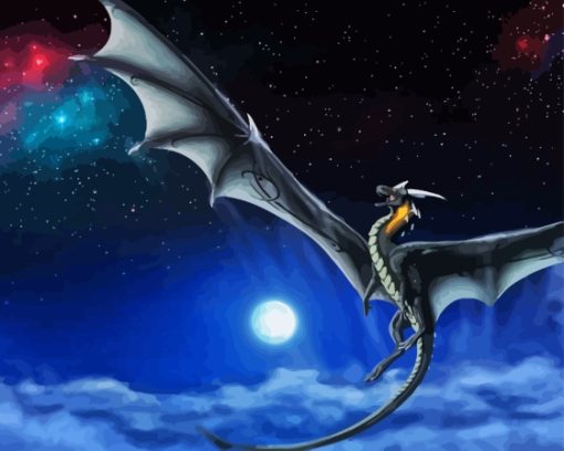 Flying Dragon and Moon Diamond Painting