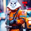 Ghost Wearing a Ghostbusters Diamond Painting