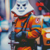 Ghost Wearing a Ghostbusters Diamond Painting