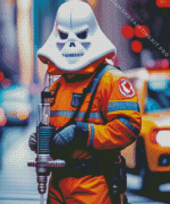 Ghost Wearing a Ghostbusters Diamond Painting