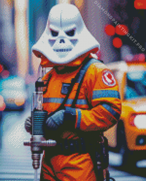 Ghost Wearing a Ghostbusters Diamond Painting