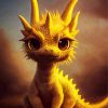 Golden Baby Dragon Diamond Painting