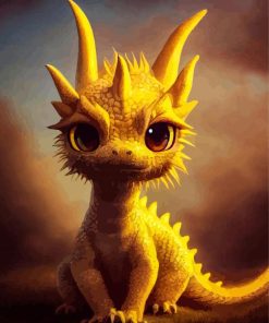 Golden Baby Dragon Diamond Painting