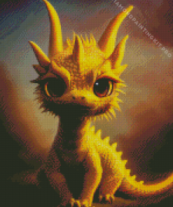 Golden Baby Dragon Diamond Painting