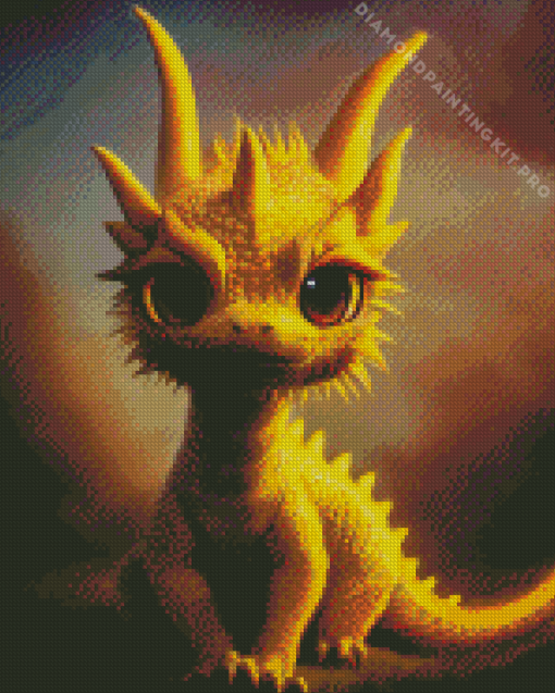 Golden Baby Dragon Diamond Painting