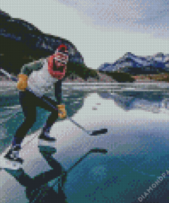 Ice Hockey on Lake Diamond Painting