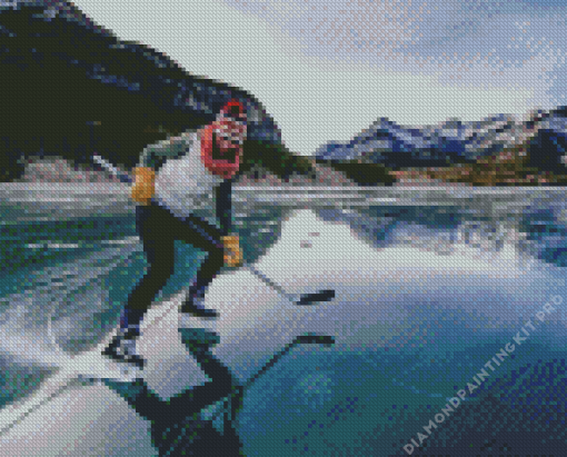 Ice Hockey on Lake Diamond Painting