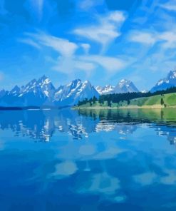 Lake in Grand Teton National Park Diamond Painting