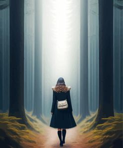 Lonely Girl in Forest Diamond Painting