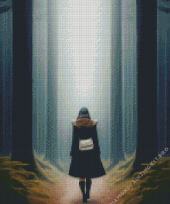 Lonely Girl in Forest Diamond Painting